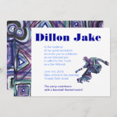 ザスケートボーダー招待状バー(ユダヤ教の)バル・ミツバーユダヤ人 招待状 (正面/裏面)