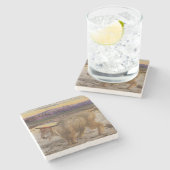 ザスケープヤギ(by William Holman狩り) ストーンコースター (横)