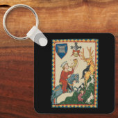 ザスタグ狩り14世紀中世アート キーホルダー (正面)