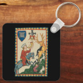 ザスタグ狩り14世紀中世アート キーホルダー (裏面)