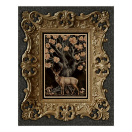 ザスタッグとマグノリアツリーセミグロスプリント ポスター