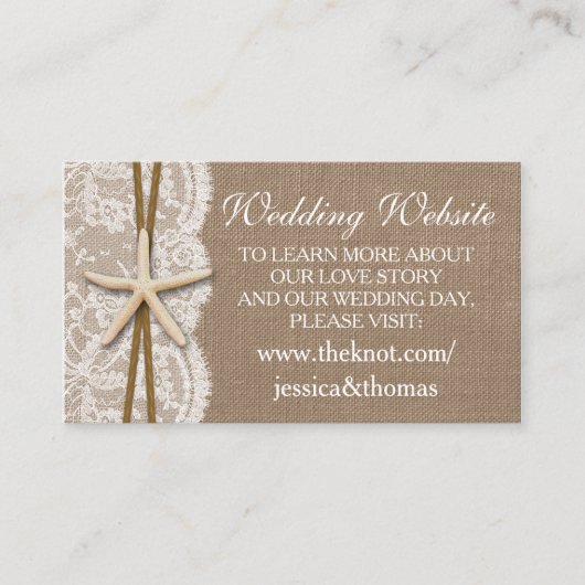 ザスタッ素朴フィッシュビーチ結婚式コレクション エンクロージャーカード (正面)