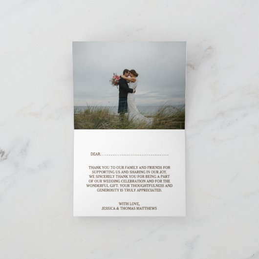 ザスタッ素朴フィッシュビーチ結婚式コレクション サンキューカード (内部)