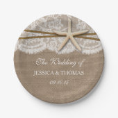 ザスタッ素朴フィッシュビーチ結婚式コレクション ペーパープレート (正面)