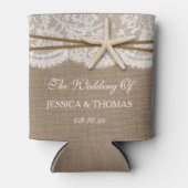 ザスタッ素朴フィッシュビーチ結婚式コレクション 缶クーラー (正面)