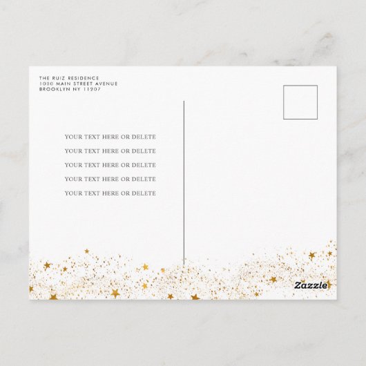 ザスターズエレガント金ゴールドムーングラムキンセアニェラ ポストカード (裏面)