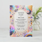 ザスターズグラムブライトパステルグラデーショングリッター結婚ズ 招待状 (スタンド正面)