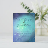 ザスターズパープルタイポグラフィ結婚ズ インビテーションポストカード (スタンド正面)