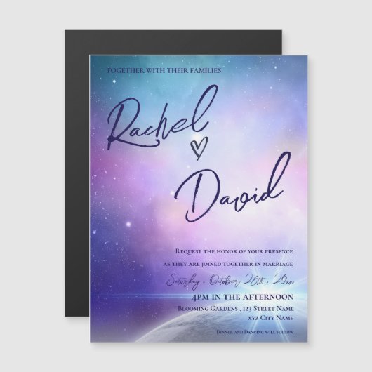 ザスターズパープルピンクタイポグラフィ結婚ズ (正面/裏面)