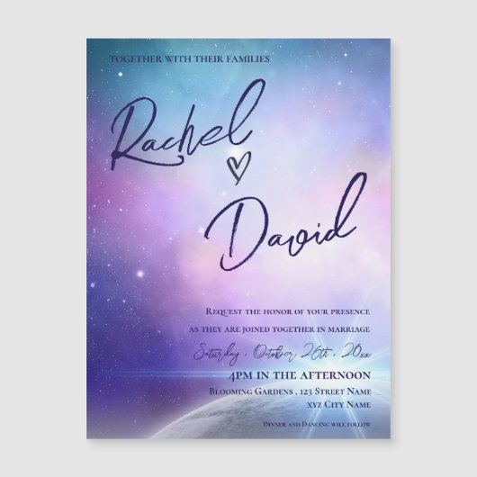 ザスターズパープルピンクタイポグラフィ結婚ズ (正面)