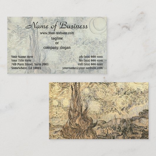 ザスターリーナイトスケッチバイビンセント・ヴァン・ゴッホ 名刺 (正面/裏面)