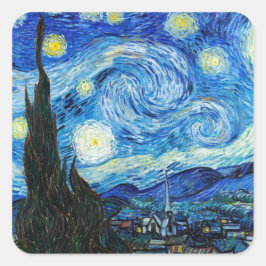 ザスターリーナイトビンセント・ヴァン・ゴッホの風景画 スクエアシール