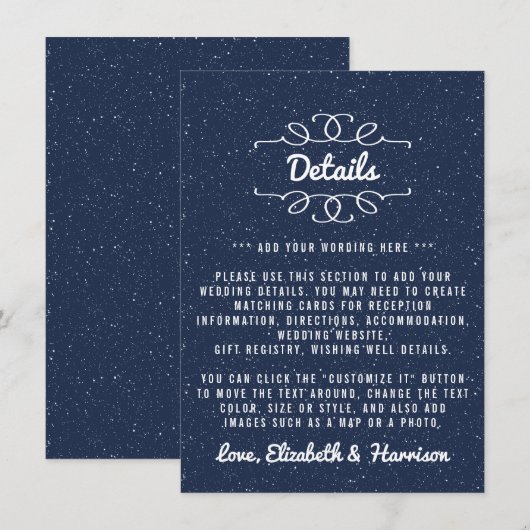 ザスターリーナイト結婚ズコレクション – 詳細 エンクロージャーカード (正面/裏面)
