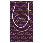 ザスティーブンズファミリークリスマスパープルフェイク金ゴールド スモールペーパーバッグ (正面)