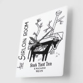 ザストックヤードインズシルロインルーム,シカゴ, IL スクエア壁時計 (傾斜)