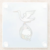 ザストル運クア男の赤ちゃん ガラスコースター (裏面)