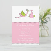 ザストークガールベビーシャワー招待状カード 招待状 (スタンド正面)