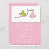 ザストークガールベビーシャワー招待状カード 招待状 (正面/裏面)