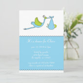 ザストークボーイベビーシャワー招待状カード 招待状 (スタンド正面)