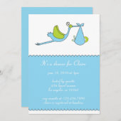 ザストークボーイベビーシャワー招待状カード 招待状 (正面/裏面)