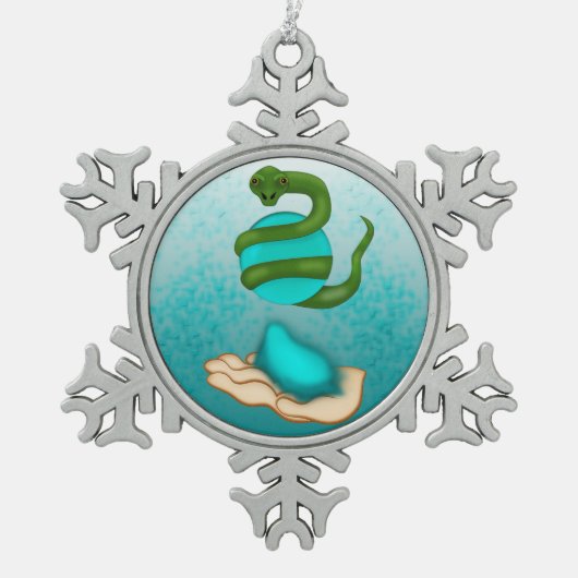 ザスネーク スノーフレークピューターオーナメント (正面)