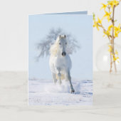 ザスノースタリオンとツリーホースグリーティングカード カード (黄色い花)