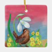 ザスノードロップとウォレン春イラストレーション セラミックオーナメント (正面)