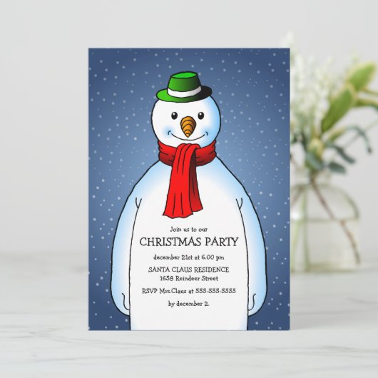 ザスノーマンズクリスマスパーティの招待状 招待状 (スタンド正面)