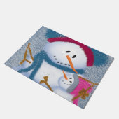 ザスノーモンマアンドスノーガールイラストレーション ドアマット (アングル)