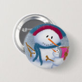ザスノーモンマアンドスノーガールイラストレーション 缶バッジ (正面&裏面)