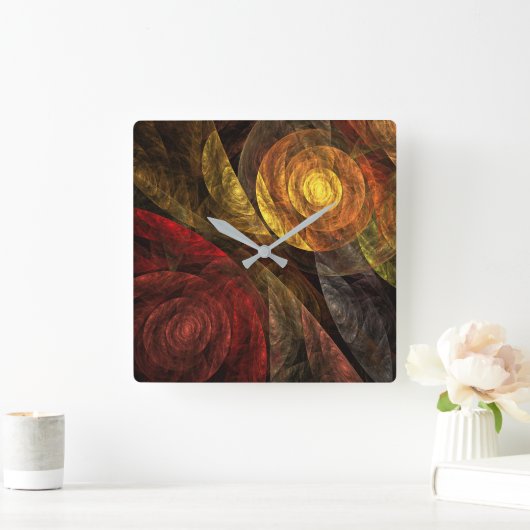 ザスパイラルオブライフ抽象芸術アートスクエア スクエア壁時計 (ホーム)