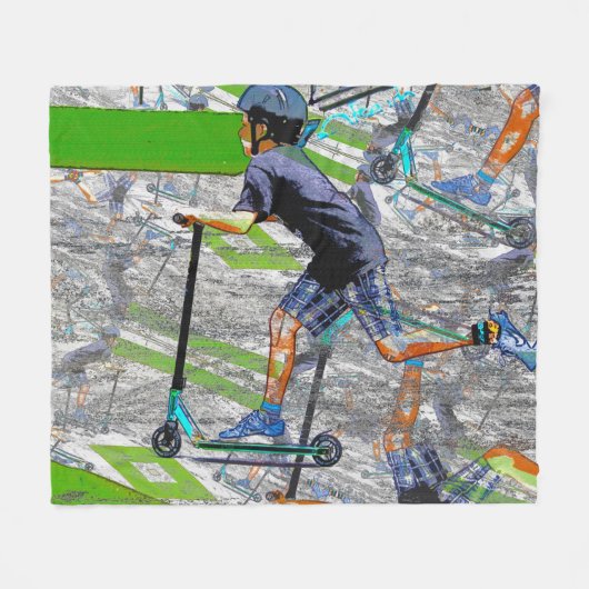 ザスピードスター – スタントスクーターフリースブランケット フリースブランケット (正面(横))