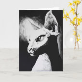 ザスフィンクス猫ネコオリジナルアートグリーティングカード カード (黄色い花)