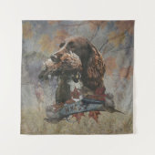 ザスプロケットスパニエル犬、ガンドッグアート タペストリー (正面)