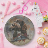 ザスプロケットスパニエル犬、ガンドッグアート ペーパープレート (パーティー)