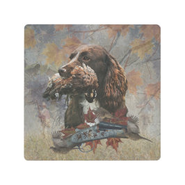 ザスプロケットスパニエル犬、ガンドッグアート メタルプリント