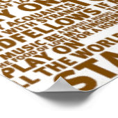 ザスペイス文字デザインブラウン ポスター (角)