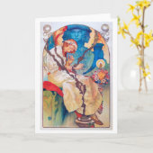 ザスラフエピックアルフォンスミュシャ カード (黄色い花)