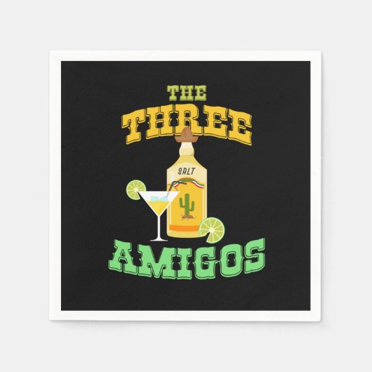 ザスリーアミゴスシンコデマヨテキラメキシコシユ スタンダードカクテルナプキン (正面)