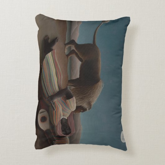 ザスリーピングジプシーbyアンリ・ルソーヴィンテージ・アート アクセントクッション (裏面(縦))