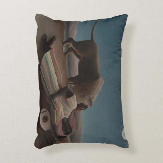 ザスリーピングジプシーbyアンリ・ルソーヴィンテージ・アート アクセントクッション (正面(垂直))