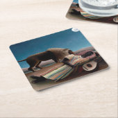 ザスリーピングジプシーHenri Rousseau スクエアペーパーコースター (アングル)