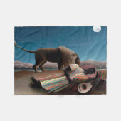 ザスリーピングジプシーHenri Rousseau フリースブランケット (正面(横))