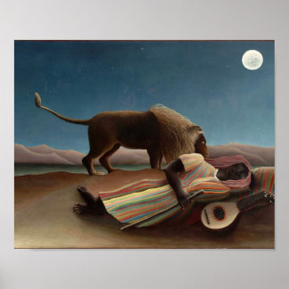ザスリーピングジプシーHenri Rousseau ポスター