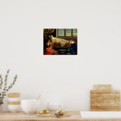 ザスリーピング美しい油絵画のキャンバス ポスター (キッチン)