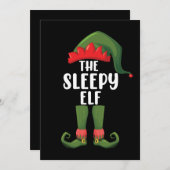 ザスリーピー小妖精や小人ファミリーマッチンググループクリスマス 招待状 (正面/裏面)