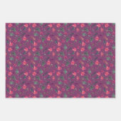 ザスリーポインセティアスプリントラッピング紙 ラッピングペーパーシート (正面3)