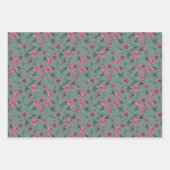 ザスリーポインセティアスプリントラッピング紙 ラッピングペーパーシート (正面)