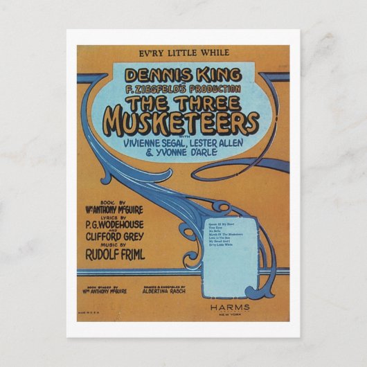 ザスリーマスケット銃兵ヴィンテージソングブックカバー ポストカード (正面)