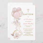 ザスワンプリンセスバプテスムアンドファースト誕生日 招待状 (正面/裏面)